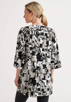 Cellbes of Sweden Mönstrad tunika Svart / Beige Clearance