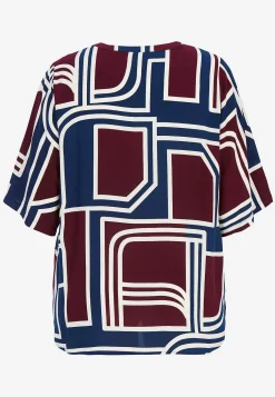 Wasabiconcept Mönstrad viskosblus Vinröd / Mönstrad Clearance