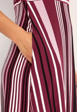 Cellbes of Sweden Mönstrad viskosklänning Vinröd / Randig Best