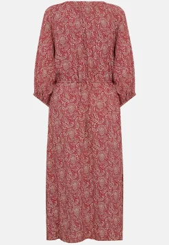 Soyaconcept Mönstrad viskosklänning Röd/Beige/Mönstrad Hot