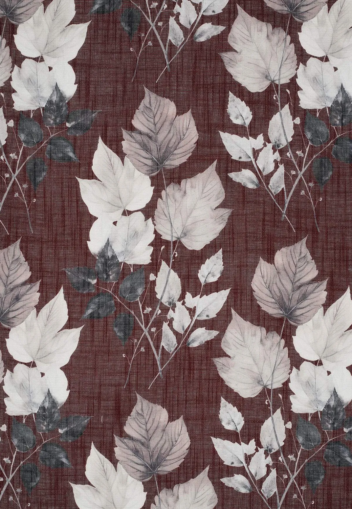 Fondaco Multibandskappa med bladmönster Vinröd/Beige/Mönstrad