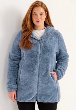 Cellbes of Sweden Mysig fleecejacka med huva Blå