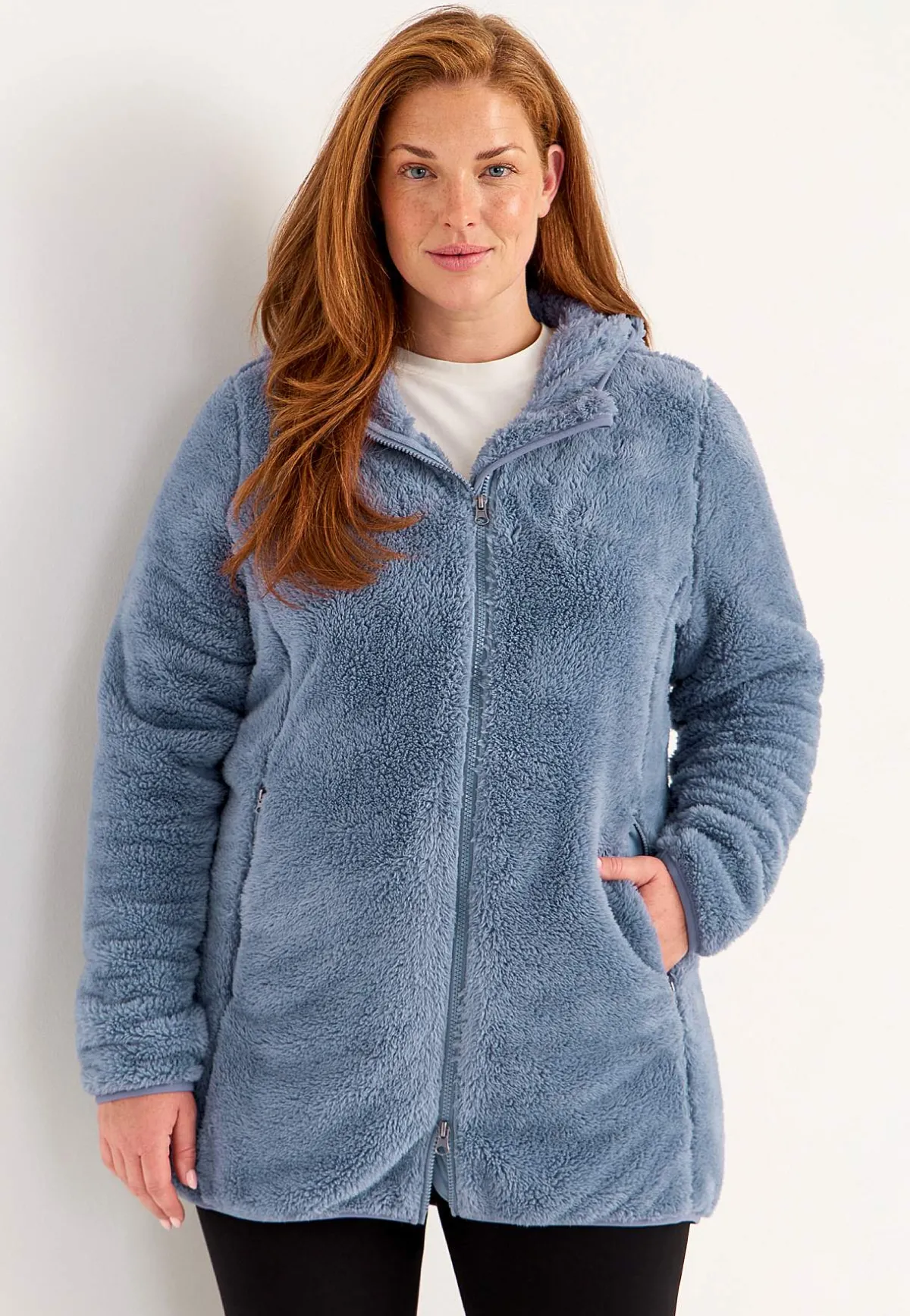 Cellbes of Sweden Mysig fleecejacka med huva Blå