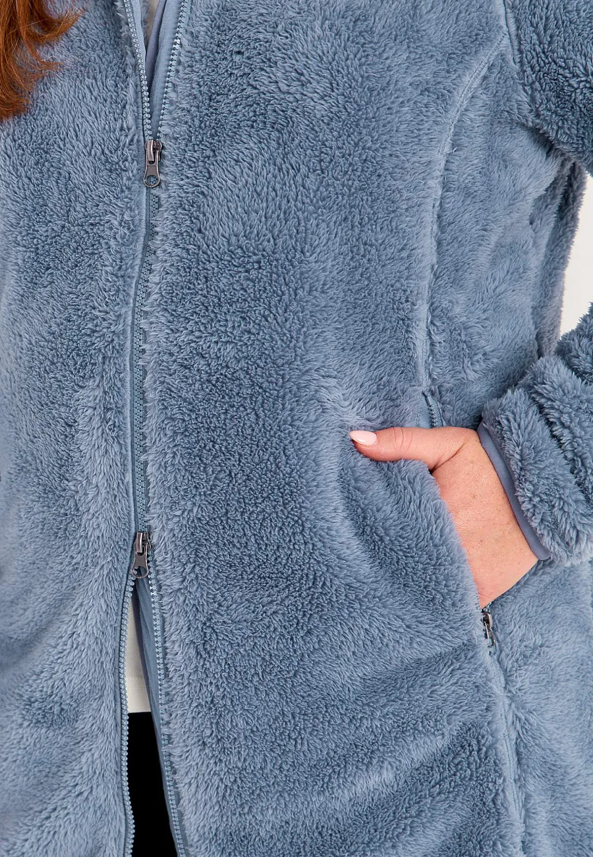 Cellbes of Sweden Mysig fleecejacka med huva Blå