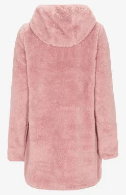 Cellbes of Sweden Mysig fleecejacka med huva Gammalrosa New