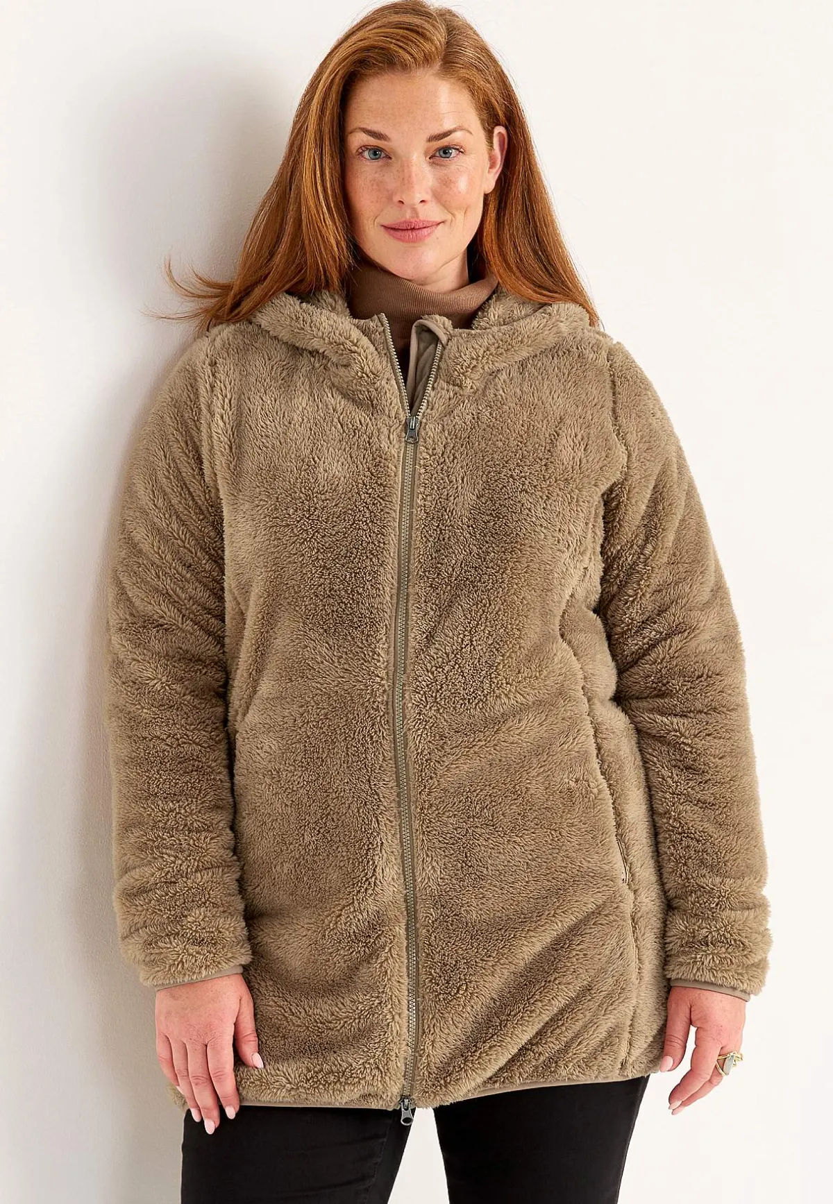 Cellbes of Sweden Mysig fleecejacka med huva Nougat New