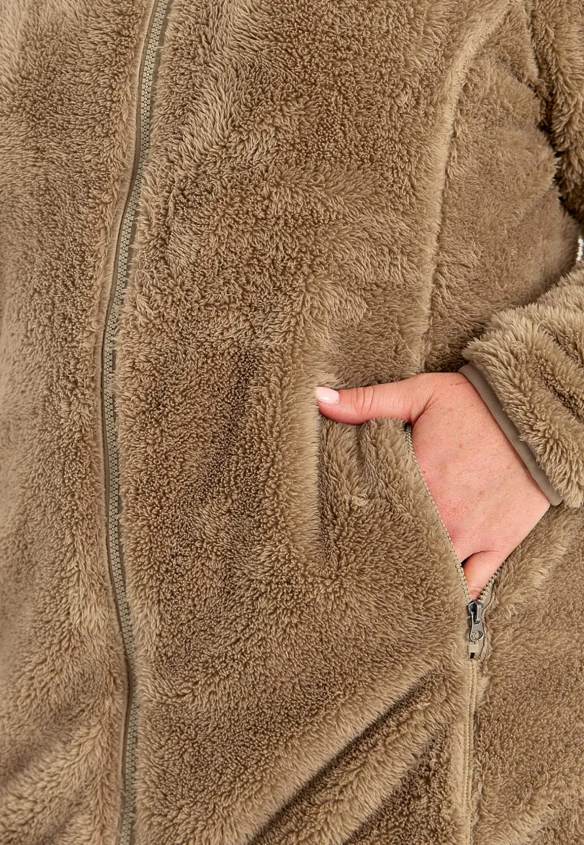 Cellbes of Sweden Mysig fleecejacka med huva Nougat New