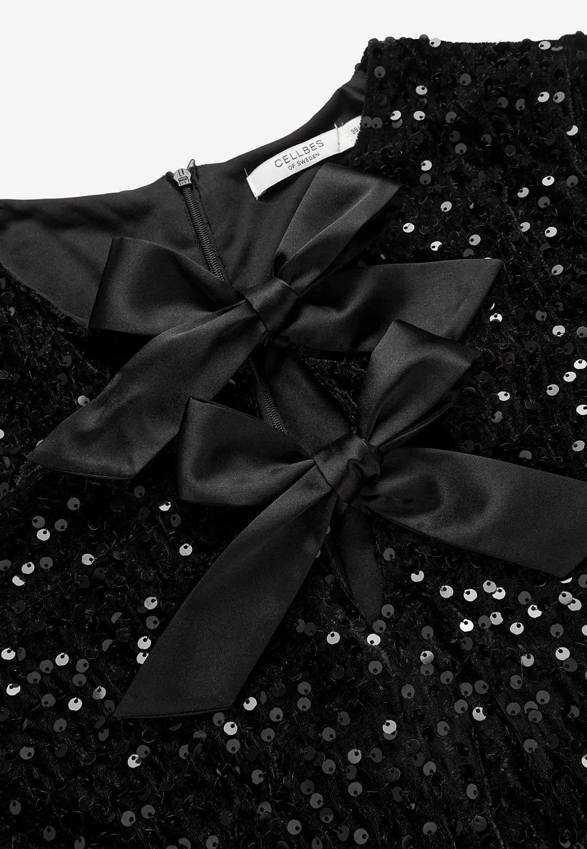 Johanna Toftby x Cellbes Paljettklänning i stretchig velour Svart Outlet