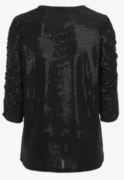 Cellbes of Sweden Paljettopp med 3/4-ärmar Svart / Glitter Clearance