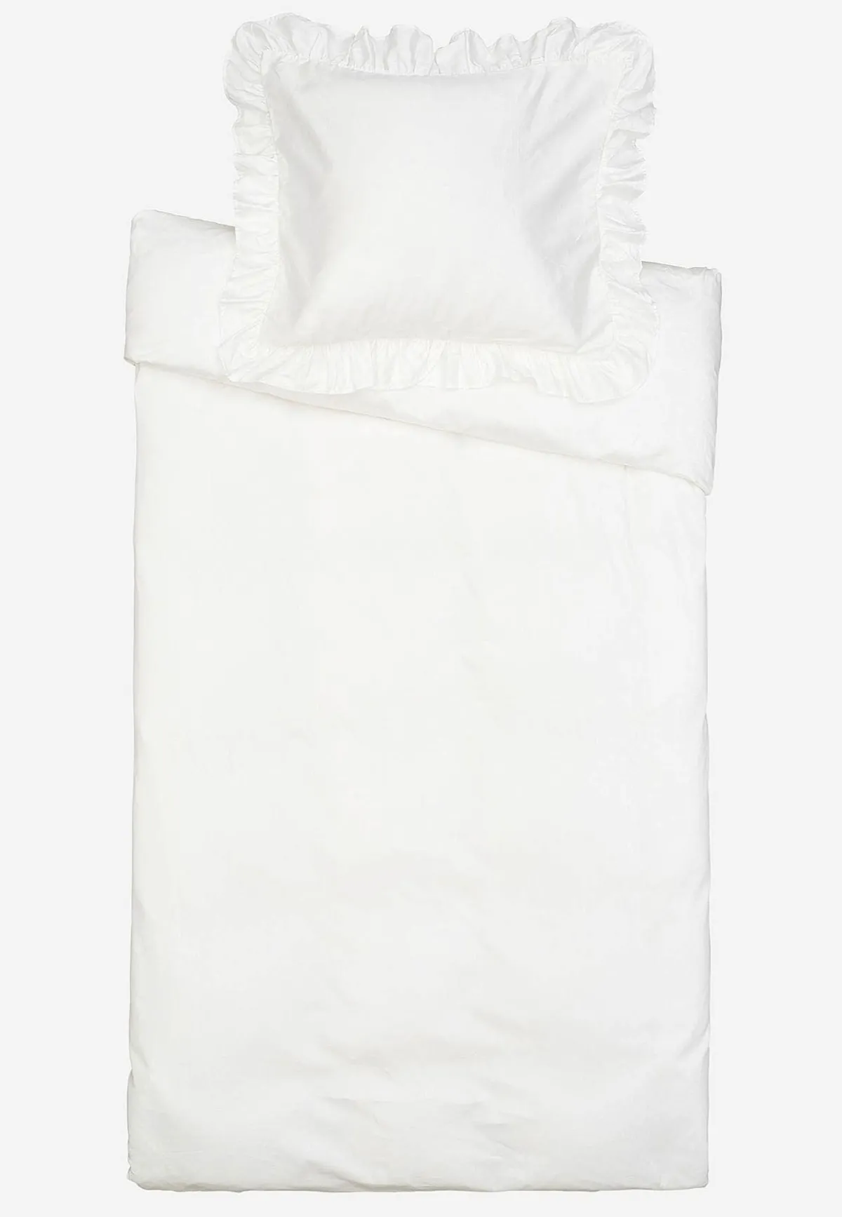Cellbes of Sweden Påslakanset i satin med volanger Ekologisk bomull Vit Online