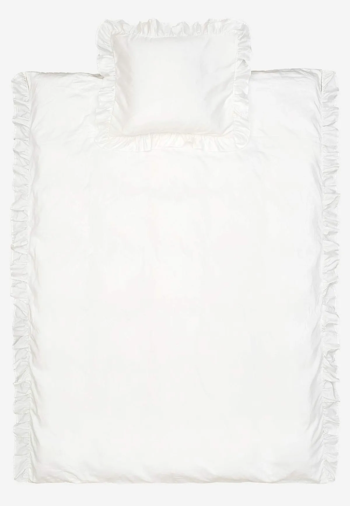 Cellbes of Sweden Påslakanset i satin med volanger Ekologisk bomull Vit Online