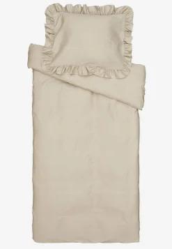 Cellbes of Sweden Påslakanset i satin med volanger Ekologisk bomull Ljusbeige Hot