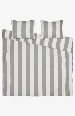 Borganäs Påslakanset 220x210 cm Block stripe kingsize Grå / Vit Outlet