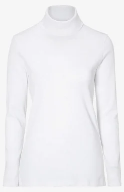 Cellbes of Sweden Ribbad polotröja i ekologisk bomull Vit