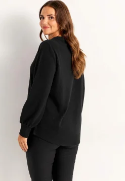 Cellbes of Sweden Ribbad tunika med strassknappar Svart Clearance