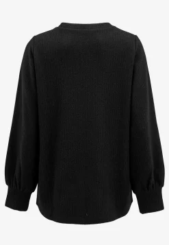 Cellbes of Sweden Ribbad tunika med strassknappar Svart Clearance