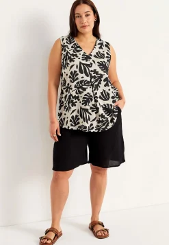 Cellbes of Sweden Ärmlös trikåtopp med v-ringning Svart / Mönstrad Sale