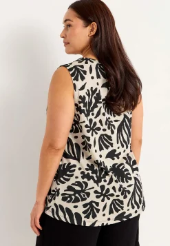 Cellbes of Sweden Ärmlös trikåtopp med v-ringning Svart / Mönstrad Sale