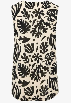 Cellbes of Sweden Ärmlös trikåtopp med v-ringning Svart / Mönstrad Sale