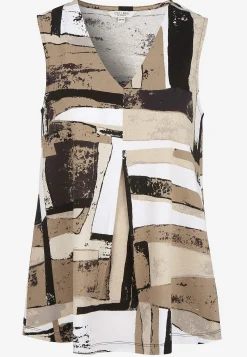 Cellbes of Sweden Ärmlös trikåtopp med v-ringning Svart / Mönstrad Sale