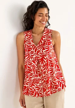 Cellbes of Sweden Ärmlös trikåtopp med v-ringning Svart / Mönstrad Sale