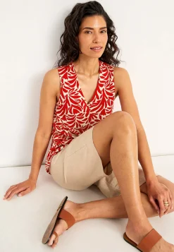 Cellbes of Sweden Ärmlös trikåtopp med v-ringning Svart / Mönstrad Sale