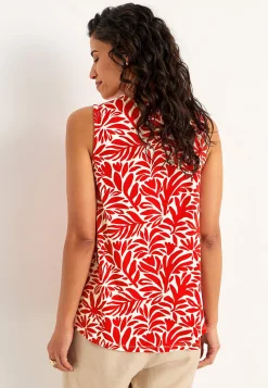 Cellbes of Sweden Ärmlös trikåtopp med v-ringning Svart / Mönstrad Sale