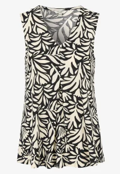 Cellbes of Sweden Ärmlös trikåtopp med v-ringning Svart / Mönstrad Sale