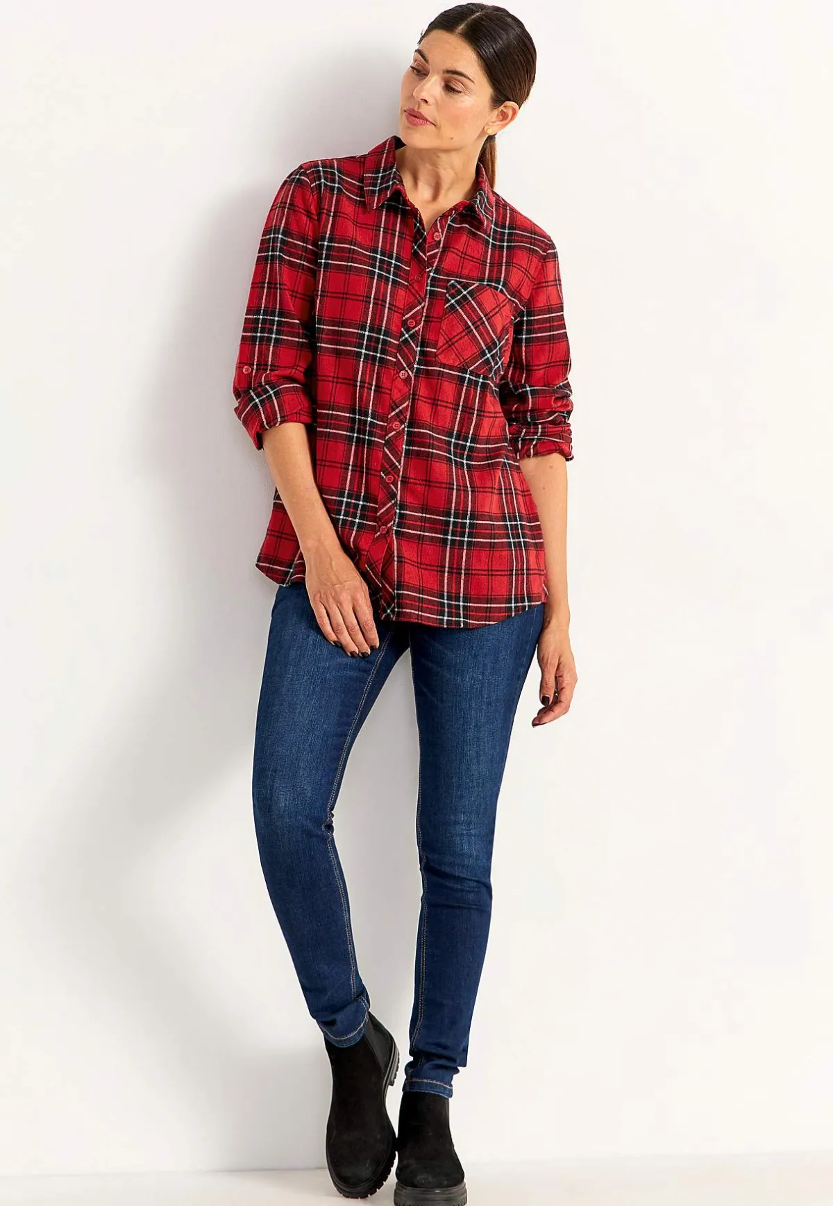 Cellbes of Sweden Rutig flanellskjorta Röd / Svart / Rutig Clearance