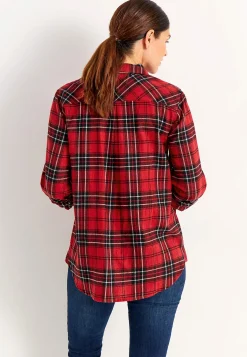 Cellbes of Sweden Rutig flanellskjorta Röd / Svart / Rutig Clearance