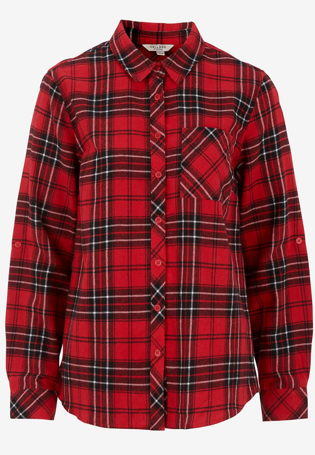 Cellbes of Sweden Rutig flanellskjorta Röd / Svart / Rutig Clearance