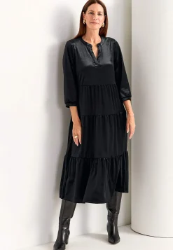 Cellbes of Sweden Sammetsklänning med volang Svart Discount