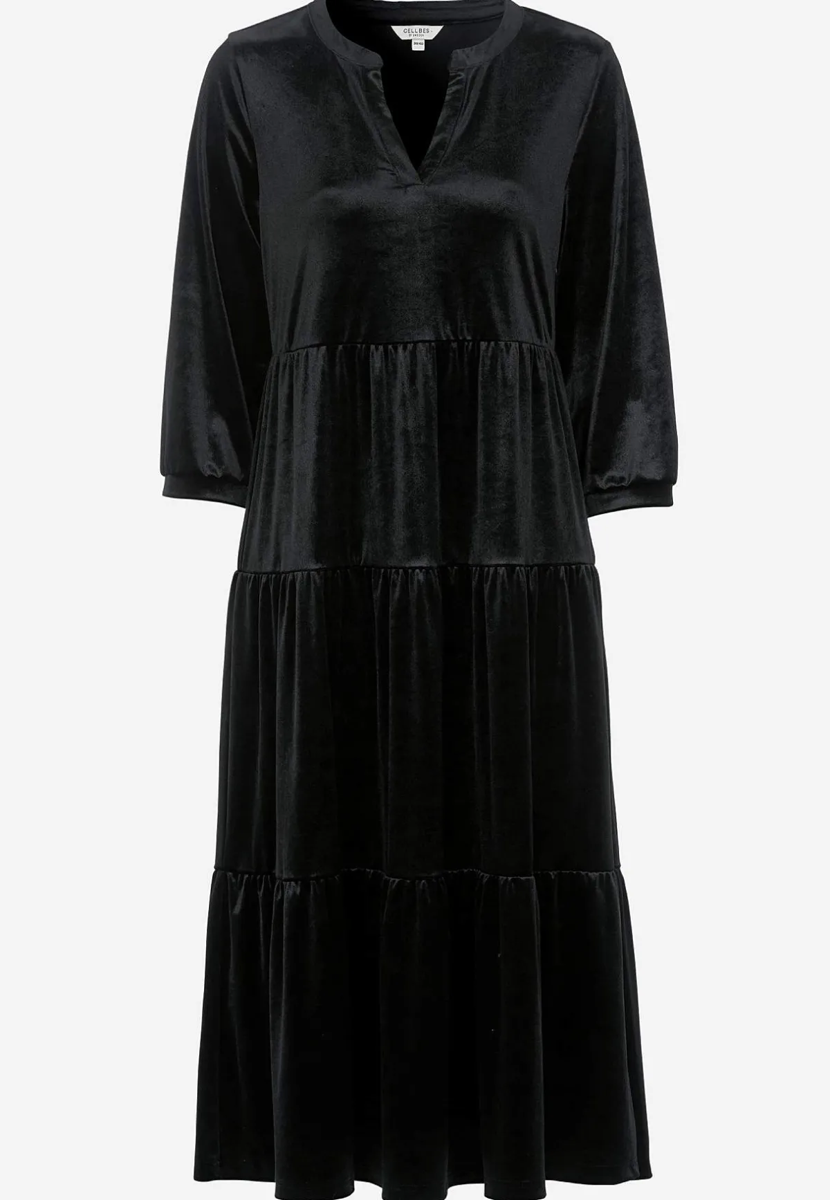 Cellbes of Sweden Sammetsklänning med volang Svart Discount