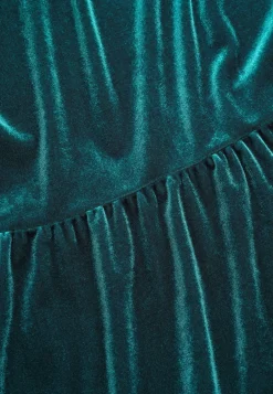 Cellbes of Sweden Sammetsklänning med volanger Petrolgrön Online