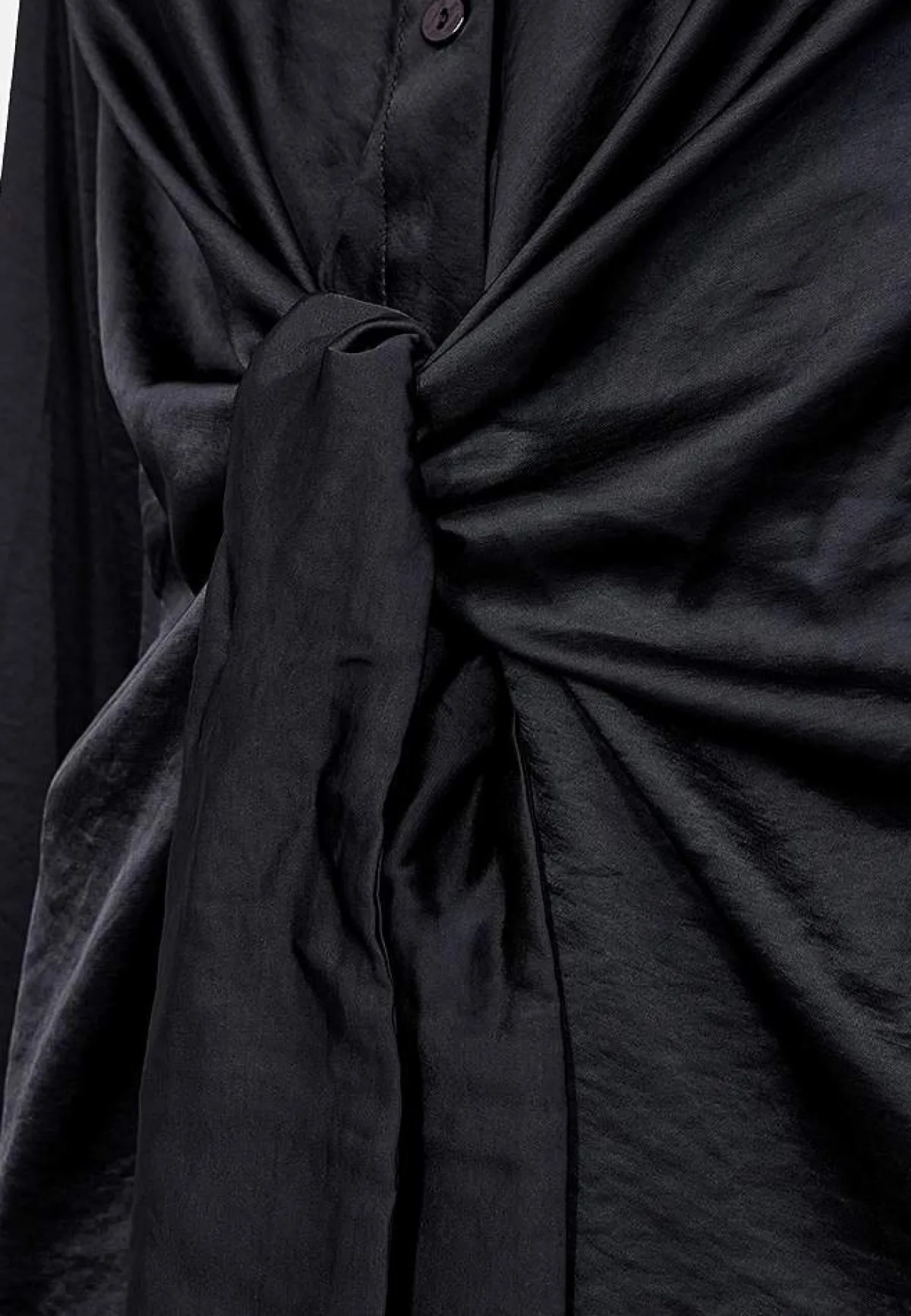 Freequent Satinklänning med knytdetalj Svart Online