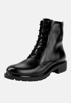 Ecco Skinnkänga med snörning Metropole Vienna Svart New