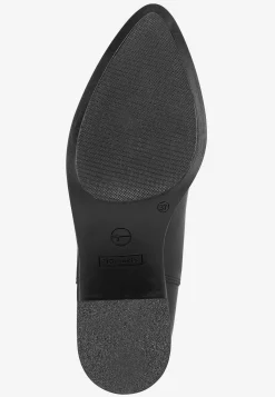 Tamaris Skinnstövlett med spetsig tå Svart Clearance