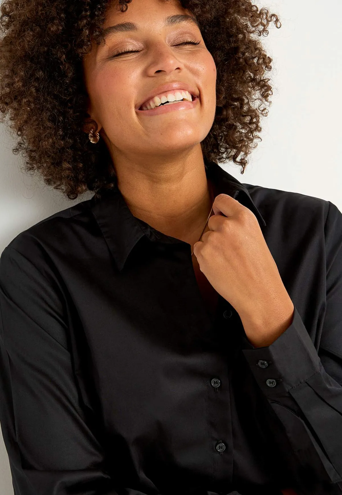 Cellbes of Sweden Skjorta i bomullssatin Svart New