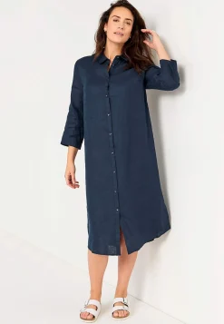 Cellbes of Sweden Skjortklänning Premium i lin Marin Clearance