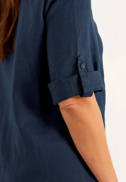 Cellbes of Sweden Skjortklänning Premium i lin Marin Clearance