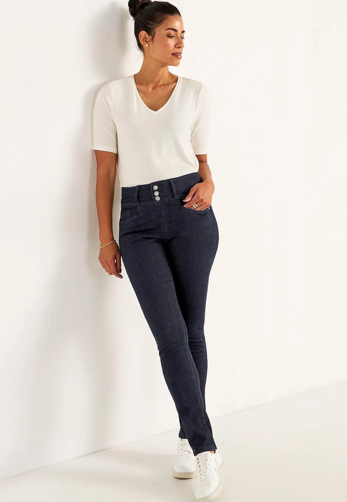 Cellbes of Sweden Smala jeans med hög midja - tre längder Jennifer Mörk denim / Otvättad New