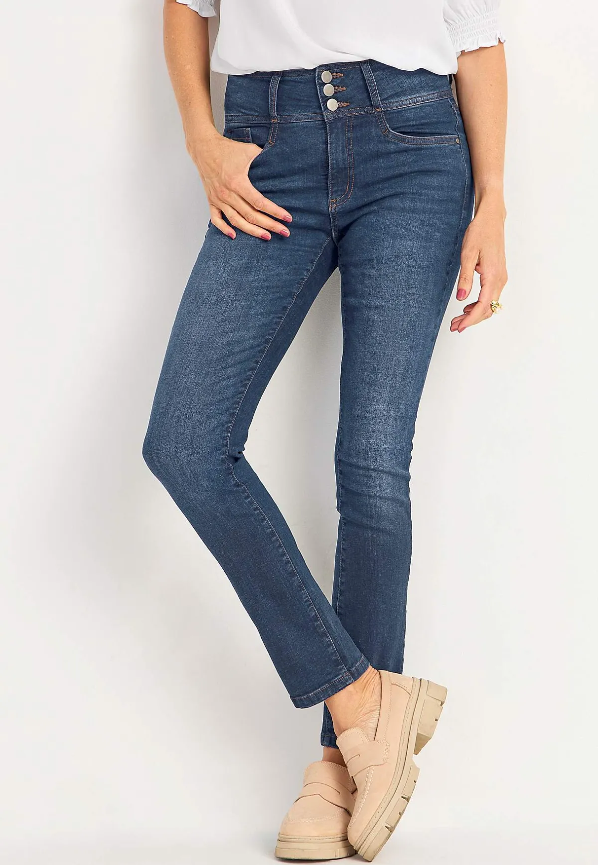 Cellbes of Sweden Smala jeans med hög midja - tre längder Jennifer Mörkblå / Denim Clearance