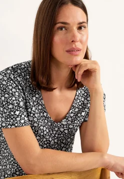 Cellbes of Sweden Småblommig trikåtunika Svart / Blommig Online