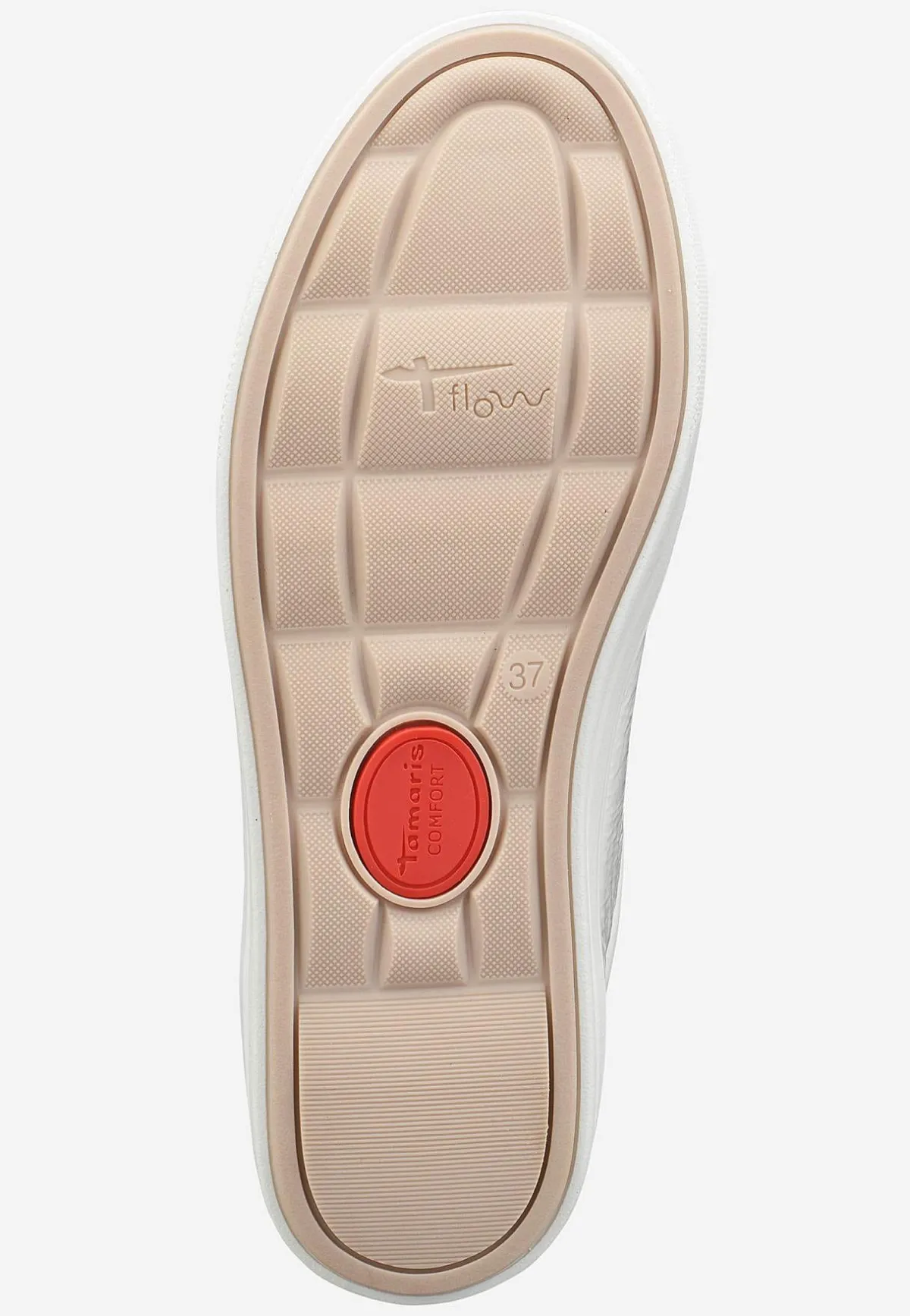 Tamaris Sneaker i lackat skinn Vit Discount