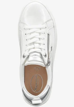 Tamaris Sneaker i lackat skinn Vit Discount