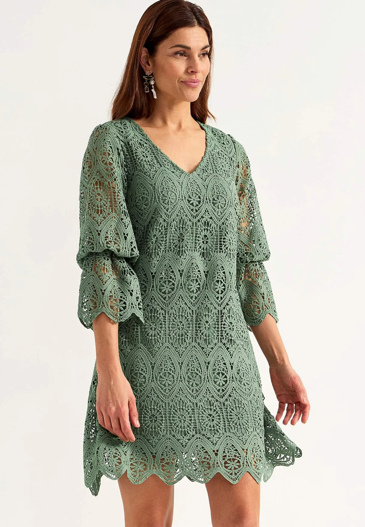 Johanna Toftby x Cellbes Spetsklänning Khakigrön Sale