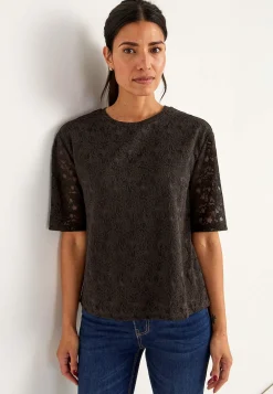 Cellbes of Sweden Spetstopp med rundhals Mörkbrun Best