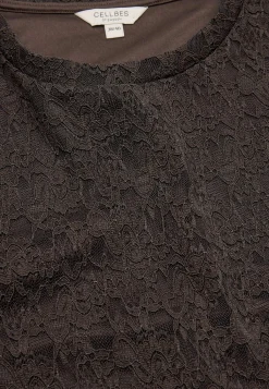 Cellbes of Sweden Spetstopp med rundhals Mörkbrun Best