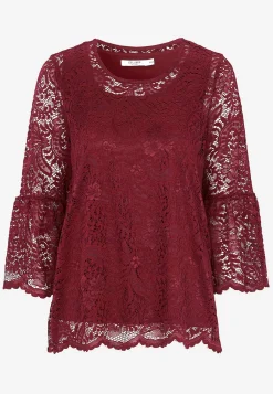 Cellbes of Sweden Spetstopp med trumpetärm Vinröd