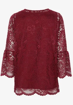 Cellbes of Sweden Spetstopp med trumpetärm Vinröd